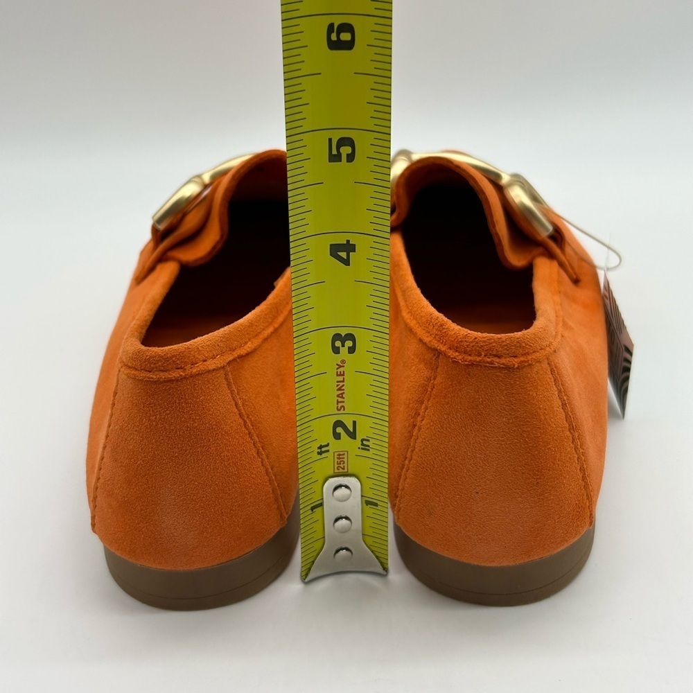 Parrotto Italian Women’s Suede Loafers Orange Gold Horsebit EU 39 NWB - Picture 8 of 13